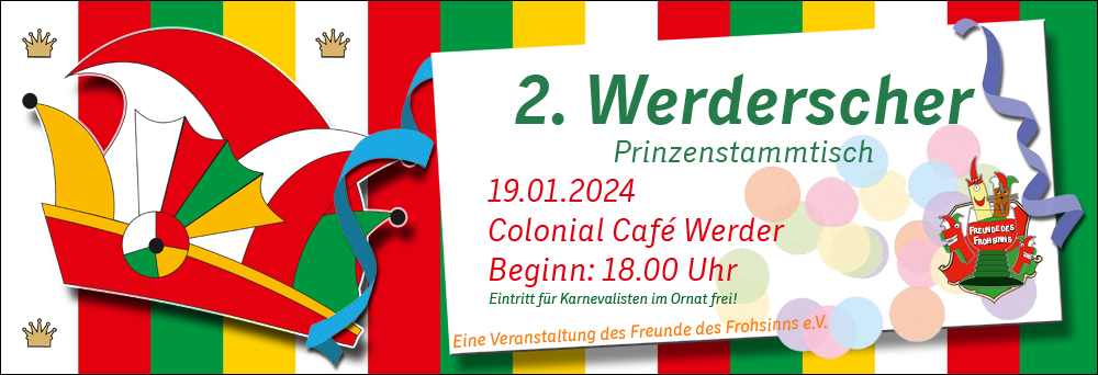 2. Werderscher Prinzenstammtisch - Banner